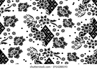 
Flora motif ornament, in black and white color, which is very exclusive