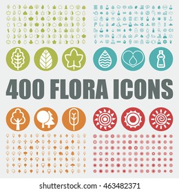 Flora and nature icons. Leaf and tree vector graphic. Water and sun pictogram. Sun and organic design collection. Web element collection.
