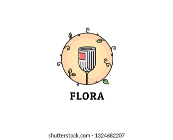 Flora News Newspaper Origami
Flower FIlled Outline Logo