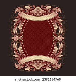vector de estilo de grabado de adornos de flora