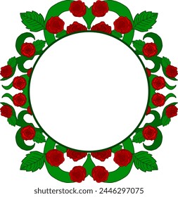 Flora und Rose Ornament Rahmenrahmen Vektorgrafik für romantische Dekoration Design