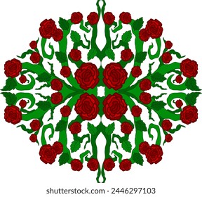 Flora and Rose Ornament Frame Border Vector For Romantic Decoration Design