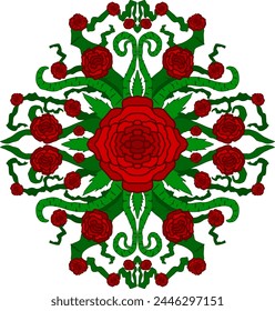 Flora and Rose Ornament Frame Border Vector For Romantic Decoration Design