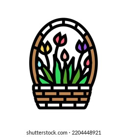 flora Frühlingsfarbe Symbol Vektorgrafik. Blumenfeder-Schild. einzelne Symbolillustration