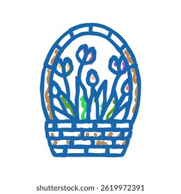 flora spring doodle icon sketch vector. flora spring sign. isolated symbol illustration