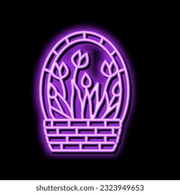 flora spring neon light sign vector. flora spring illustration