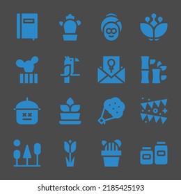 flora web icons. Notebook and Cactus, Blossom and Bamboo symbol, vector signs