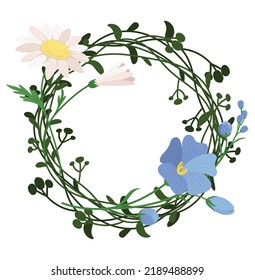 Blumenkarikatur im Flachstil