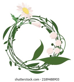 flora wreath cartoon in flat style