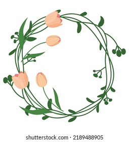 flora wreath cartoon in flat style