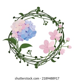 flora wreath cartoon in flat style