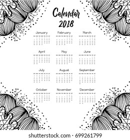 Floral 2018 Calendar