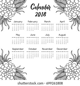 Floral 2018 Calendar
