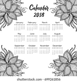 Floral 2018 Calendar