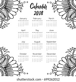 Floral 2018 Calendar