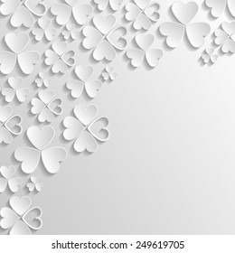 Floral 3d Pattern with Clovers. Vector Background for St. Patrick's Day Greetings, Invitations and Posters.