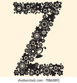 floral ABC, decorative letter Z