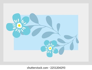 Floral abstract art background vector. Fancy wallpapers, leaves, flowers, trees. Minimal Design for packaging, prints, wall decoration.