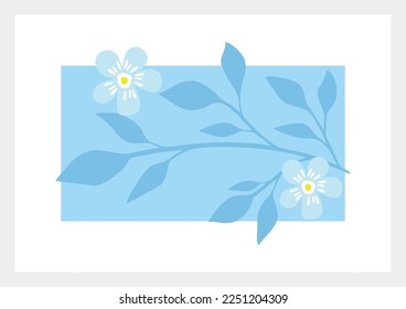 Floral abstract art background vector. Fancy wallpapers, leaves, flowers, trees. Minimal Design for packaging, prints, wall decoration.