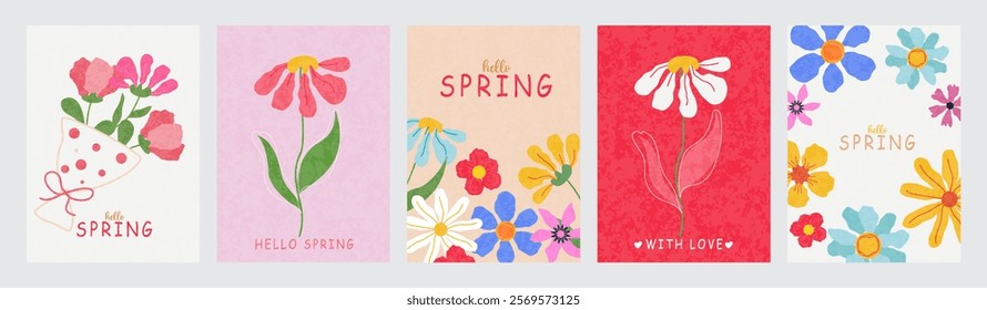 Floral abstract art templates. For wedding invitation, birthday and Mothers Day cards, flyer, poster, banner, brochure, menu, email header, post in social networks, advertising, events and page cover.