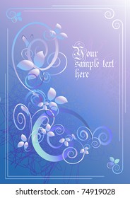 Floral abstract background in blue-violet tones