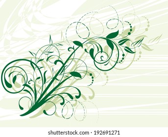 Floral abstract background with branch. Vector illustration.
