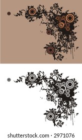 Floral abstract background with circle elements. Check my portfolio for much more of this series as well as thousands of other great vector items.