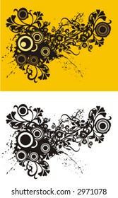 Floral abstract background with circle elements. Check my portfolio for much more of this series as well as thousands of other great vector items.