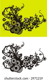 Floral abstract background with circle and grunge elements. Check my portfolio for much more of this series as well as thousands of other great vector items.