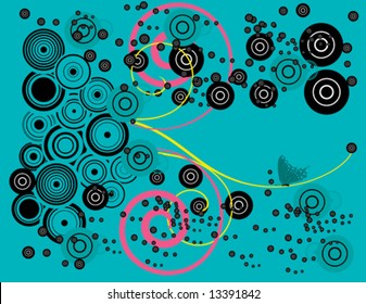 Floral abstract background designed in Illustrator.  Vector format can be enlarged to any size.