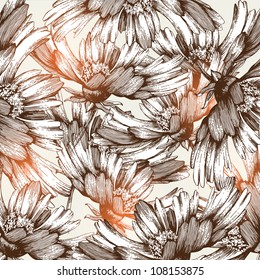 Floral abstract background, hand drawing, vector. Eps10