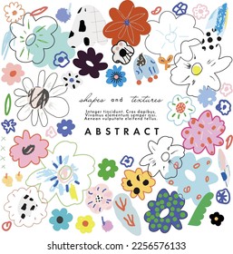 Floral abstract background. Hand drawn elements. Vector