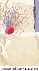 Floral abstract background with paper texture