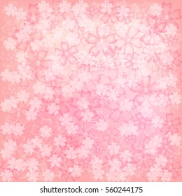 Floral abstract background. Pink and peach colors. Vector illustration.