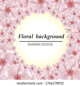 
Floral abstract background, sakura blossom, frame. Design element