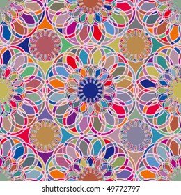Floral abstract background, seamless repeat pattern