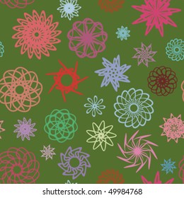 Floral abstract background, seamless repeat pattern