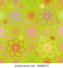 Floral abstract background, seamless repeat pattern