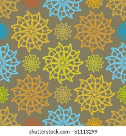 Floral abstract background, seamless repeat pattern
