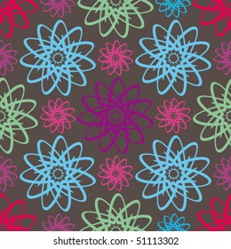 Floral abstract background, seamless repeat pattern