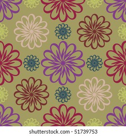 Floral abstract background, seamless repeat pattern