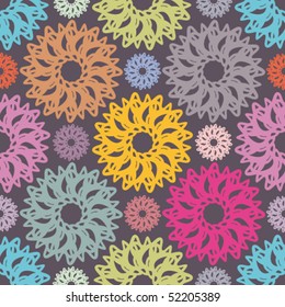 Floral abstract background, seamless repeat pattern