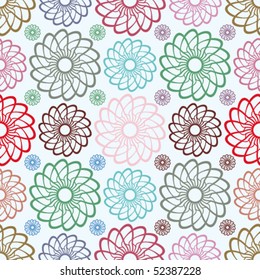 Floral abstract background, seamless repeat pattern