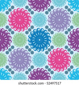 Floral abstract background, seamless repeat pattern