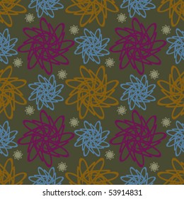Floral abstract background, seamless repeat pattern