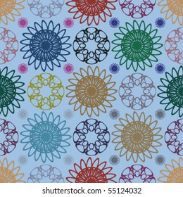 Floral abstract background, seamless repeat pattern
