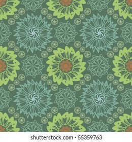 Floral abstract background, seamless repeat pattern