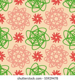 Floral abstract background, seamless repeat pattern