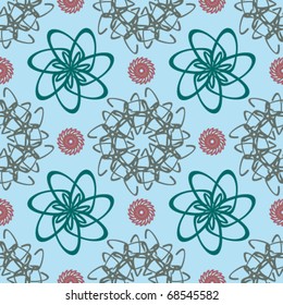 Floral abstract background, seamless repeat pattern