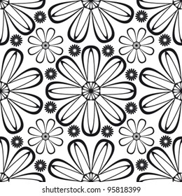 Floral abstract background, seamless repeat pattern